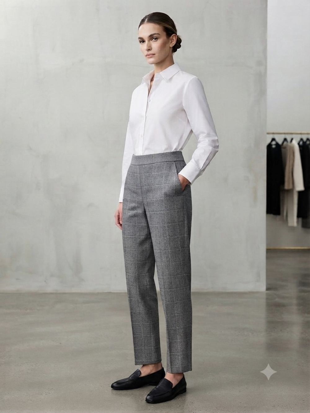 Babaton Gray Plaid Ankle Trousers Size 2